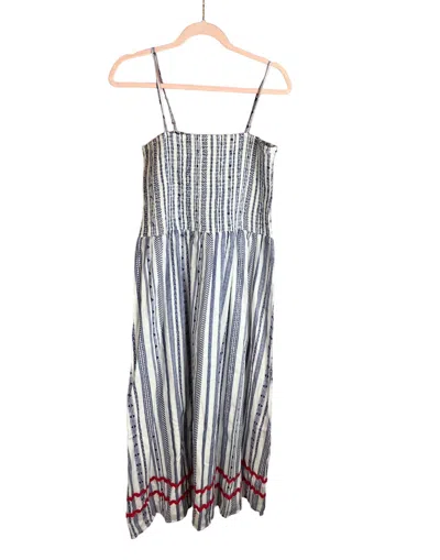 Sail To Sable Sleeveless Midi Dress In Navy/white Stripe In Multi