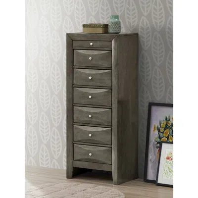 Simplie Fun Marilla G1505-lc 7 Drawer Lingerie Chest In Gray