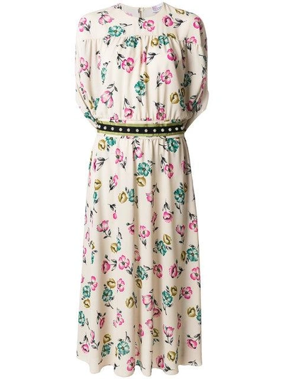 Red Valentino Moroccan Dress With Studded Belt In Ivory