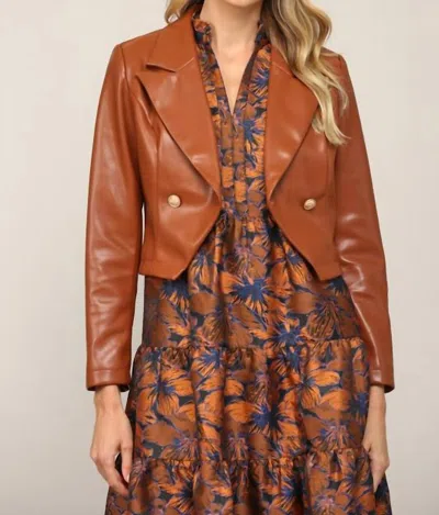 Fate Iris Faux Leather Jacket In Brown
