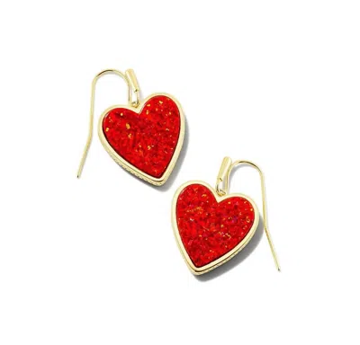 Kendra Scott Women's Heart Drop Earrings In Red Kyocera Opal In Multi
