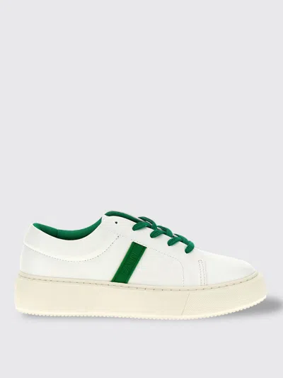 Ganni Sporty Leather Trainers In Green