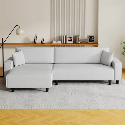 Simplie Fun The 93-inch Grey Corduroy Sofa Bed Comes In Neutral