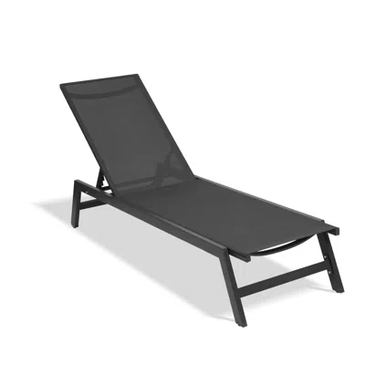 Simplie Fun Outdoor Chaise Lounge Chair In Black