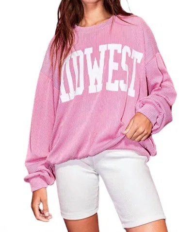Bucketlist Midwest Oversized Sweatshirt In Pink