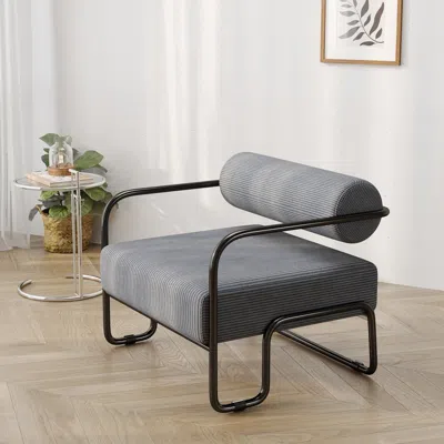 Simplie Fun Living Room Iron Sofa Chair In Gray