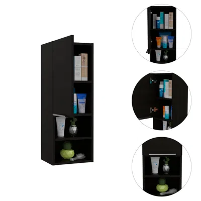 Simplie Fun Kingston Rectangle 2-shelf Medicine Cabinet Black Wengue