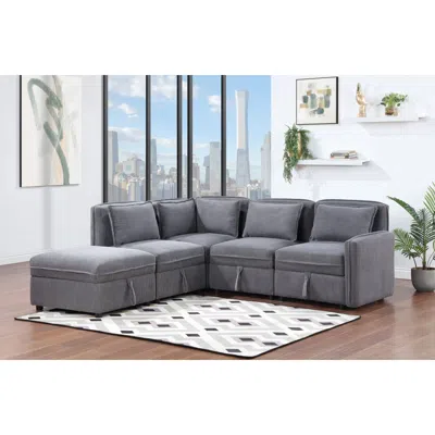 Simplie Fun Modular Sofa Set In Gray