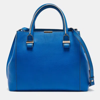 Victoria Beckham Leather Quincy Tote In Blue