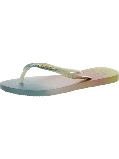 Havaianas Womens Slip On Casual Thong Sandals In Multi