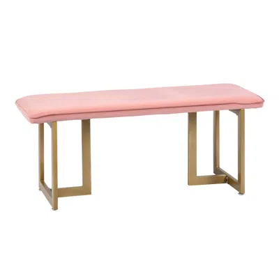 Simplie Fun Set Of 1 Upholstered Velvet Bench 44.5" W X 15" D X 18.5" H In Pink