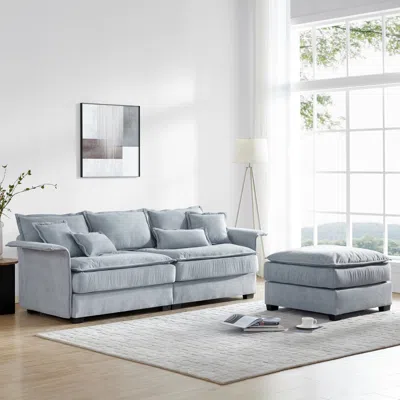 Simplie Fun 95*66"oversized Luxury Sectional Sofa In Gray