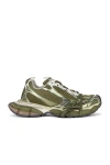 Balenciaga 3xl Chunky Low-top Sneakers In Dark Green Light Beige