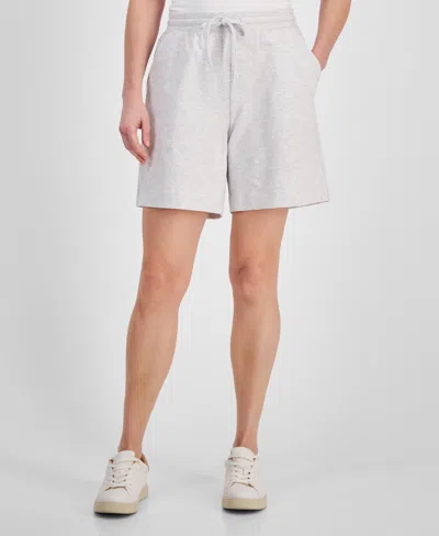 Style & Co Women's Cotton Drawstring Pull-on Shorts, Regular & Petite, Created For Macy's In Silver Heather