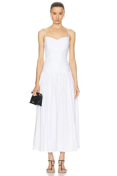 Matteau Gathered Drop Waist Dress In White