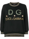 DOLCE & GABBANA embellished logo sweatshirt,F9A27ZFU7DU12312742