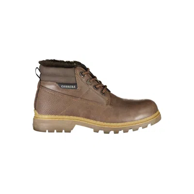 Carrera Chic Lace-up Boots With Contrast Details In Brown