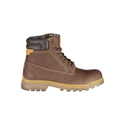 Carrera Elegant Lace-up Boots With Contrast Details In Brown