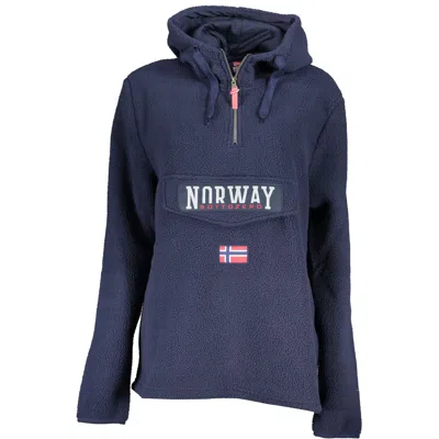 Norway 1963 Chic Blue Hooded Sweatshirt With Unique Pocket