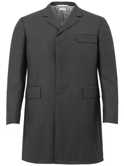 Thom Browne Chesterfield Overcoat Grey In Grey
