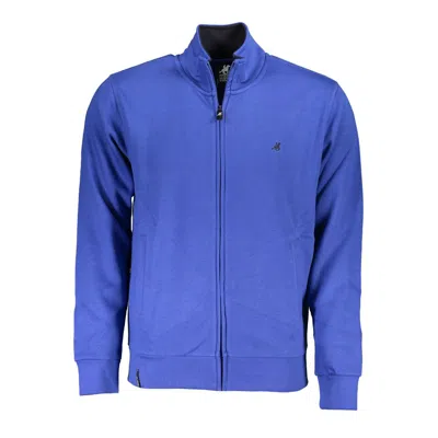 U.s. Grand Polo Chic Long Sleeve Zip-up Polo Sweatshirt In Blue