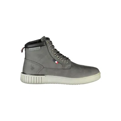 U.s. Polo Assn Chic Gray Ankle Boots With Contrasting Details