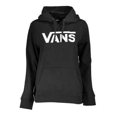 Vans Sleek Black Hooded Fleece Sweatshirt With Logo