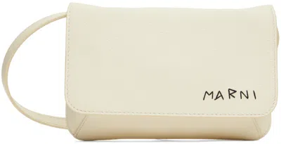Marni Women's Pochette Flap Leather Crossbody Bag In 00w06 Ivory