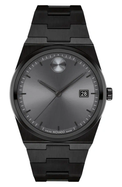 Movado Men's Quest Swiss Quartz Ionic Plated Black Steel 40mm Watch