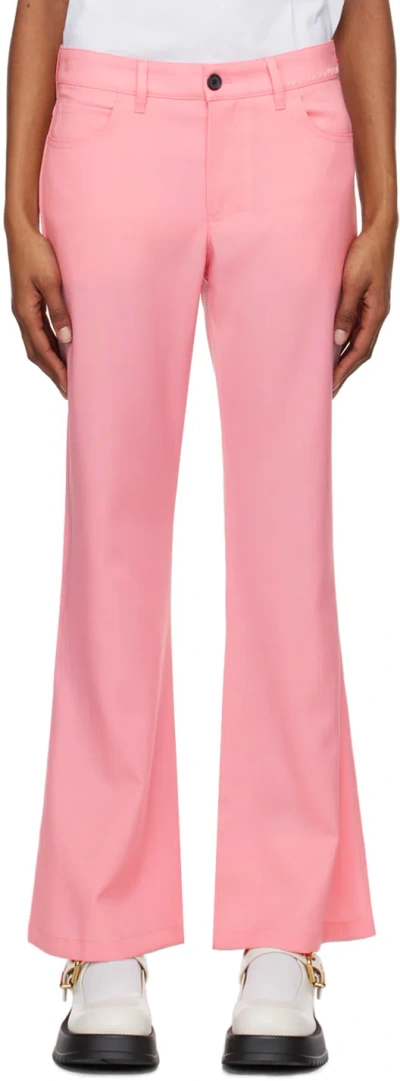 Marni Pink Flared Trousers In 00c13 Pink Gummy