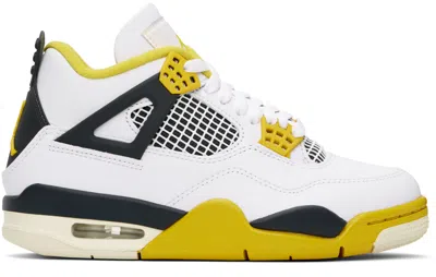 Nike Air Jordan 4 Retro Rubber And Mesh-trimmed Leather High-top Sneakers In White