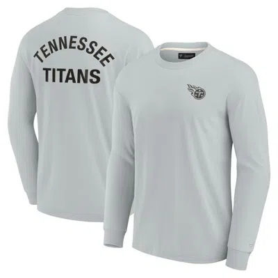 Fanatics Signature Men's And Women's  Grey Tennessee Titans Super Soft Long Sleeve T-shirt