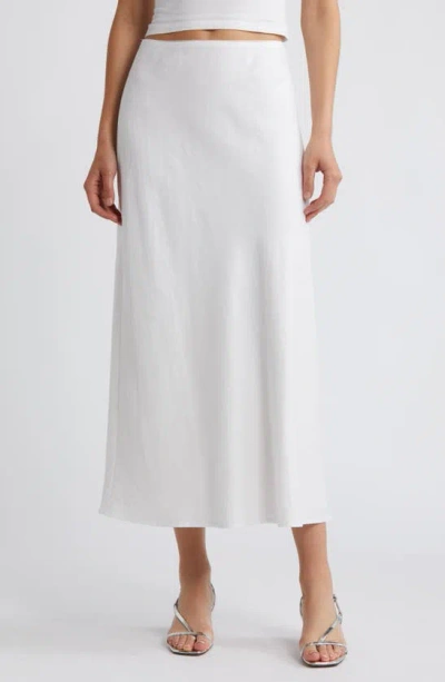 Reformation Layla Linen Skirt In White