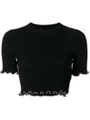 ALEXANDER WANG studded trim cropped T-shirt,1K271094K612281675