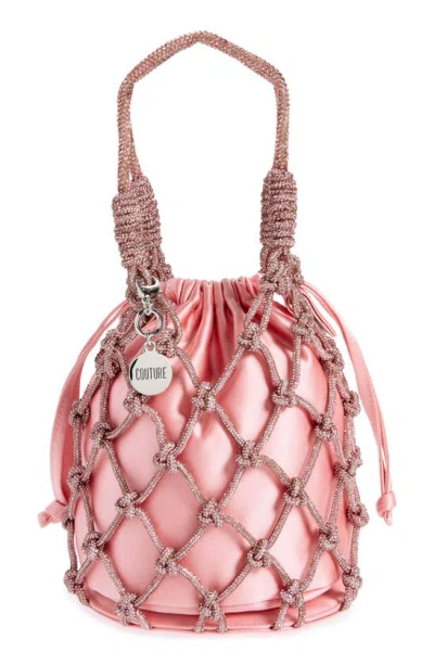 Judith Leiber Sparkle Crystal Net Top-handle Bag In Silver Light Rose