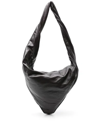 Lemaire Scarf Leather Shoulder Bag In Brown