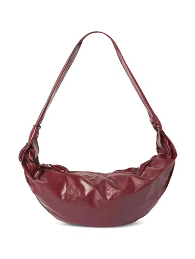 Lemaire Croissant Leather Shoulder Bag In Red