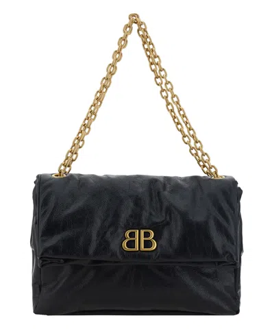 Balenciaga Monaco Medium Handbag In Black