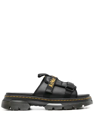 Dr. Martens' Ayce Leather Slides In Black