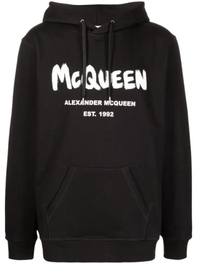 Alexander Mcqueen Logo Hoodie In Black