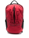 Moncler Logo Print Backpack In Red