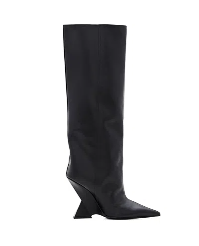 Attico 105mm Cheope Leather Boots In Black