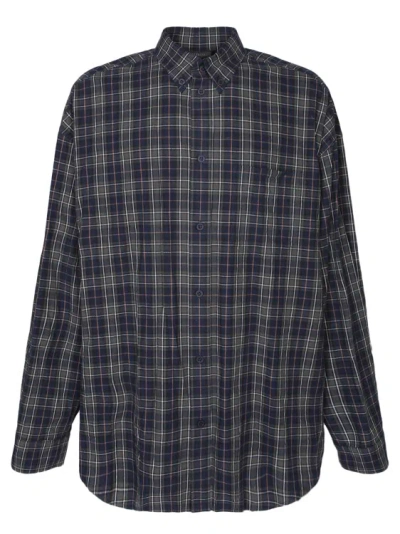 Balenciaga Plaid Long In Grey