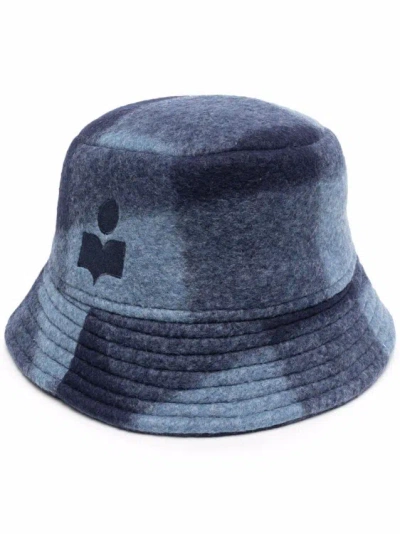 Isabel Marant Tartan-check Bucket Hat In Blue