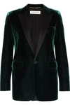 SAINT LAURENT SATIN-TRIMMED VELVET TUXEDO BLAZER