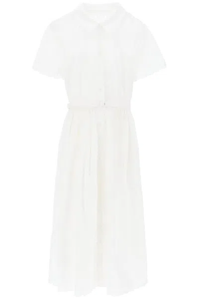 Self-portrait Midi Dress In Sangallo Lace In White