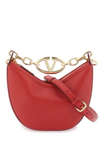 Valentino Garavani "small Vlogo Moon Bag In Nappa Leather With In Red