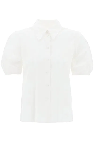 Chloé Embroidered Blouse With Balloon Sleeves In Neutral