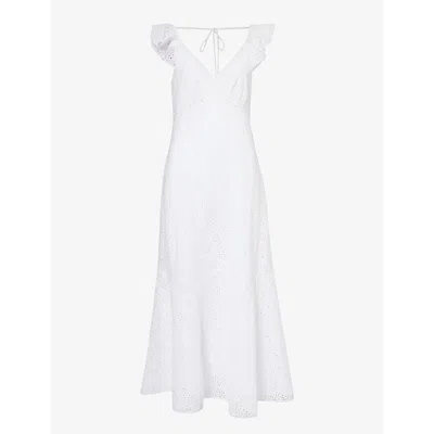 Polo Ralph Lauren Broderie-anglaise Linen Maxi Dress In White