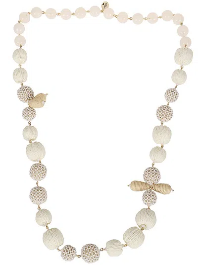 Weekend Max Mara Embellished Necklace In White